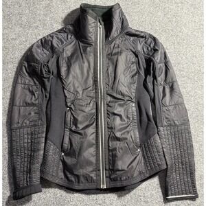 Lululemon Run Bundle Up Jacket Womens 4 Black Full Zip Quilted Goose‎ Hiking